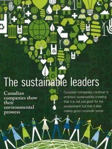 A poster with the words " the sustainable leaders " in it.