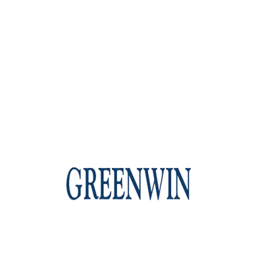 A black and white picture of the greenwin logo.